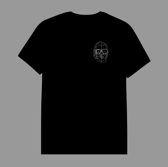 T-shirt Noir Portrait